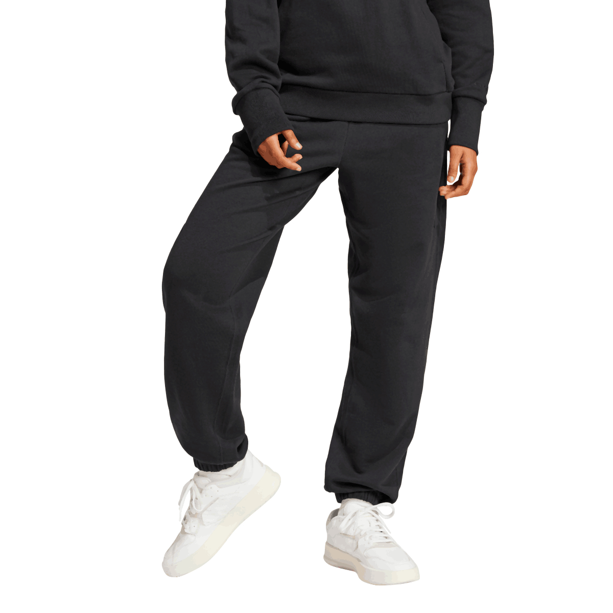 Black and white adidas joggers best sale